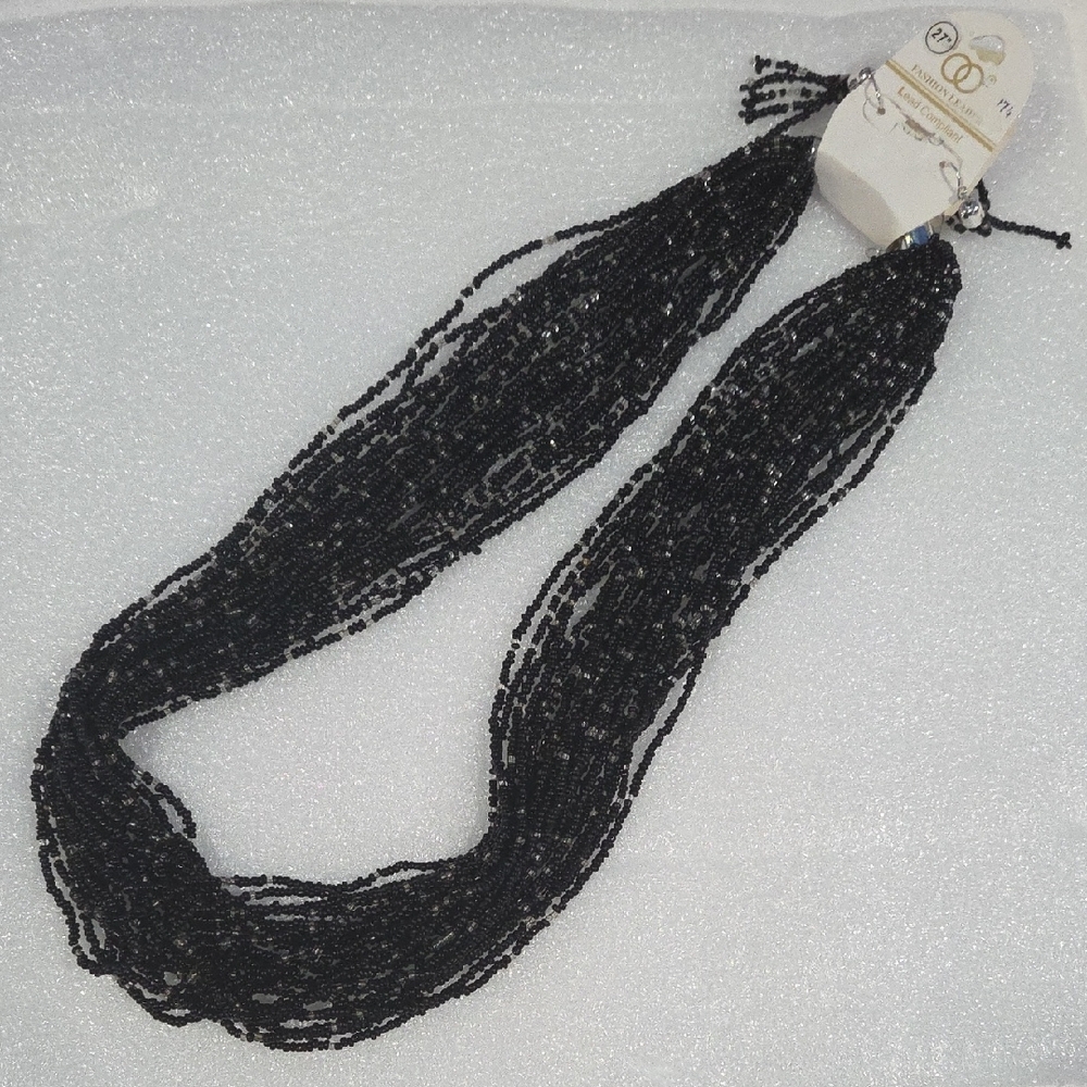 Fashion Brand Company Black Multi-Strand Necklace